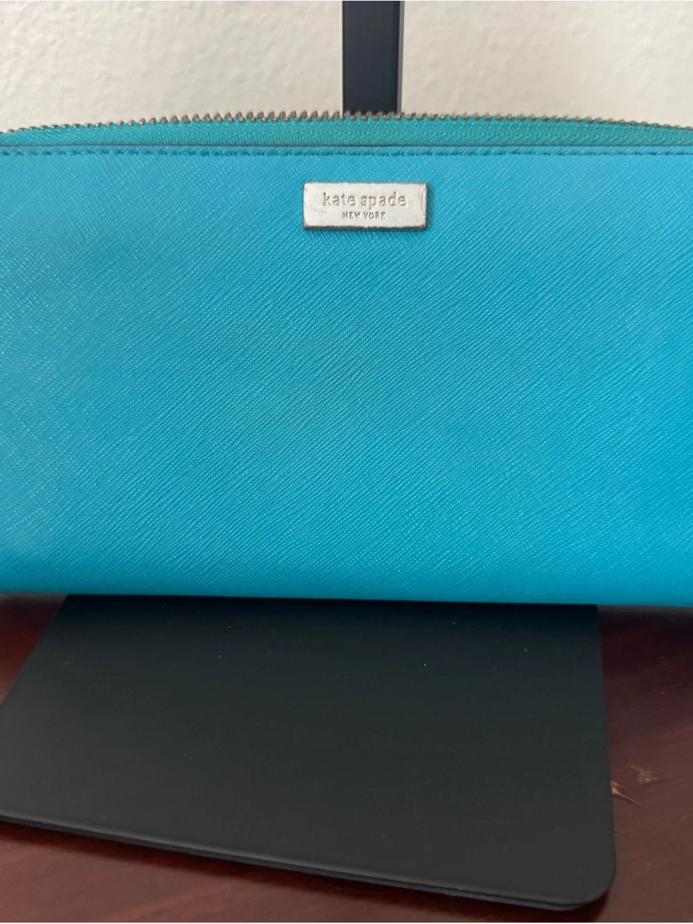 kate spade turquoise zip clutch wristlet
